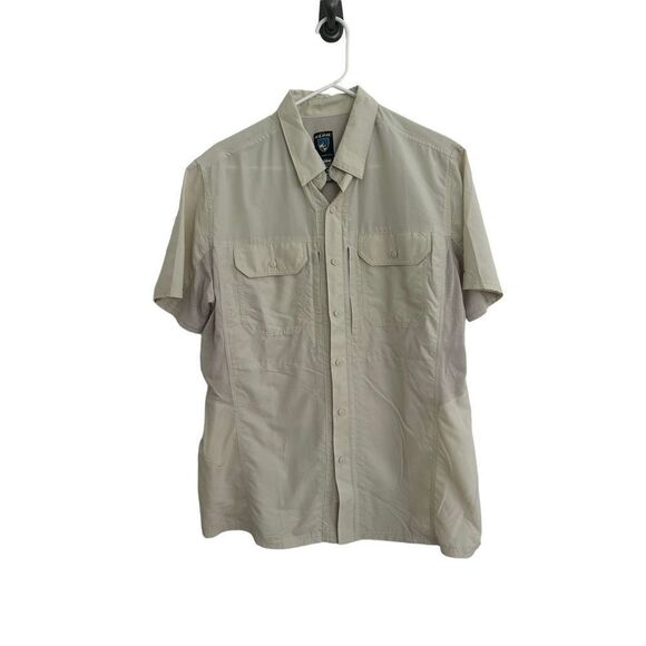 Kuhl Vented Short Sleeve Button-Up Shirt Men’s Beige Size Medium - Picture 1 of 6